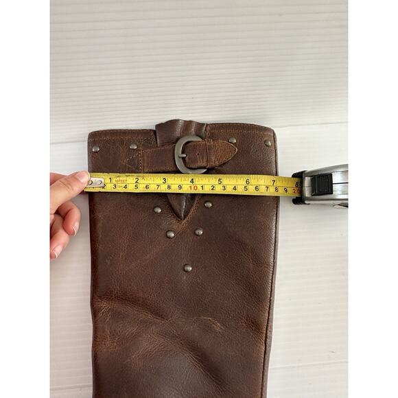 Born Thick Distressed Leather Knee High Riding Boots Calf Stretchers Size 8 - Picture 11 of 12